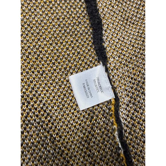 House of Harlow x REVOLVE Long Knit Coat Faux Fur Collar Cuffs Black Gold S - Picture 3 of 8